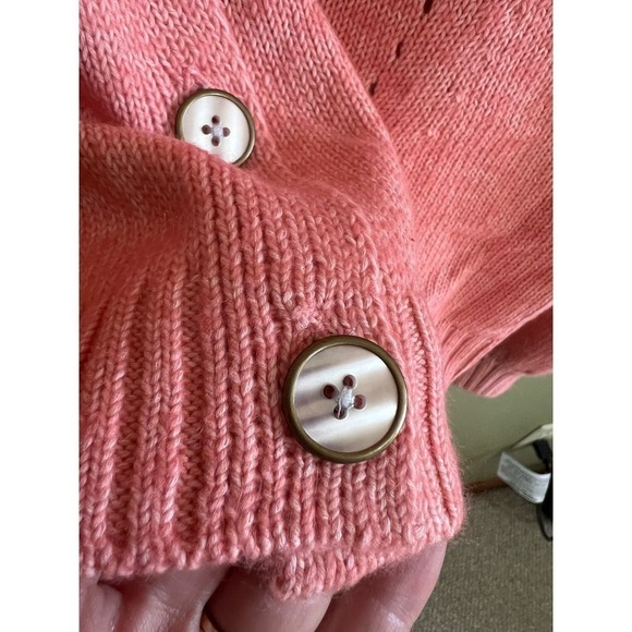 Candace Camerin Bure melon wool blend sweater cardigan L - Picture 5 of 8